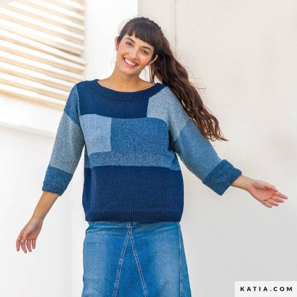 西班牙katia blue jeans i 牛仔線混閃線 (100)